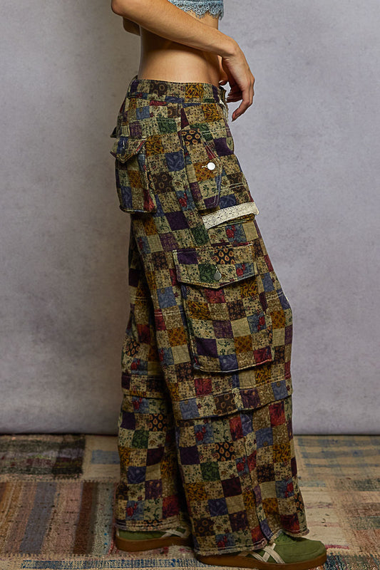 Taupe Floral Print Pant