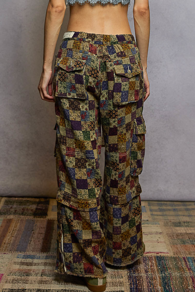 Taupe Floral Print Pant