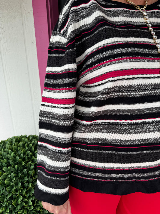 Black/Red Striped Sweater