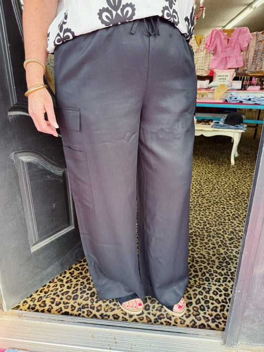 Black Renegade Wide Cargo Pant