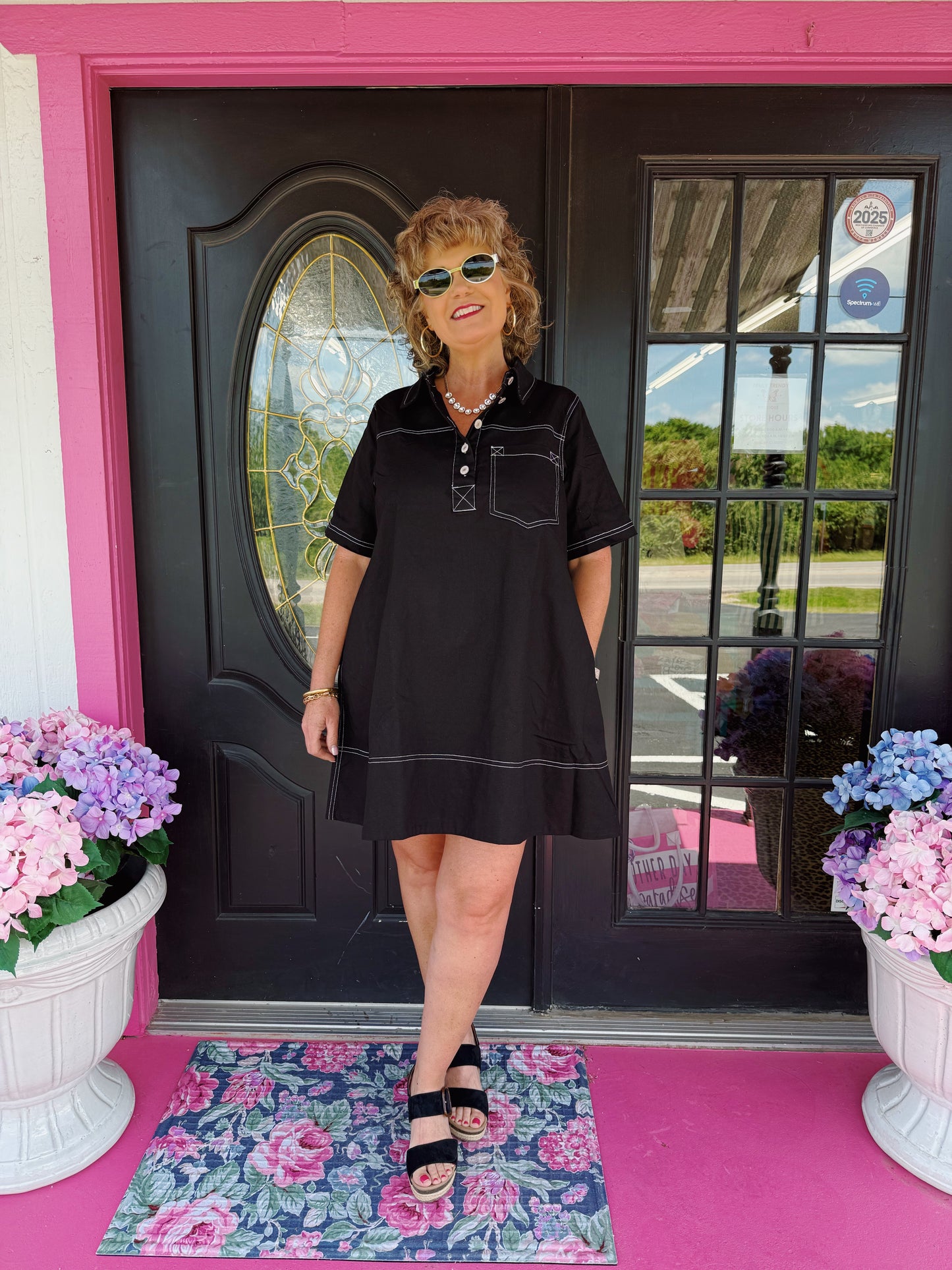 Black Denim A Line Dress