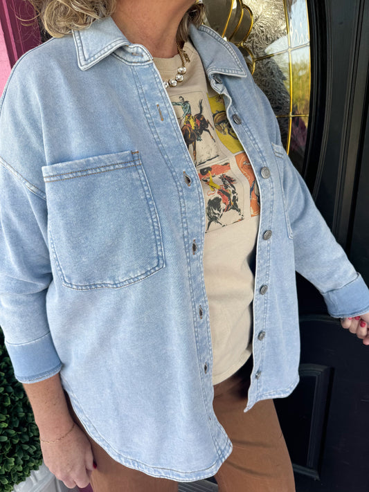 All Day Knit Indigo Denim Jacket