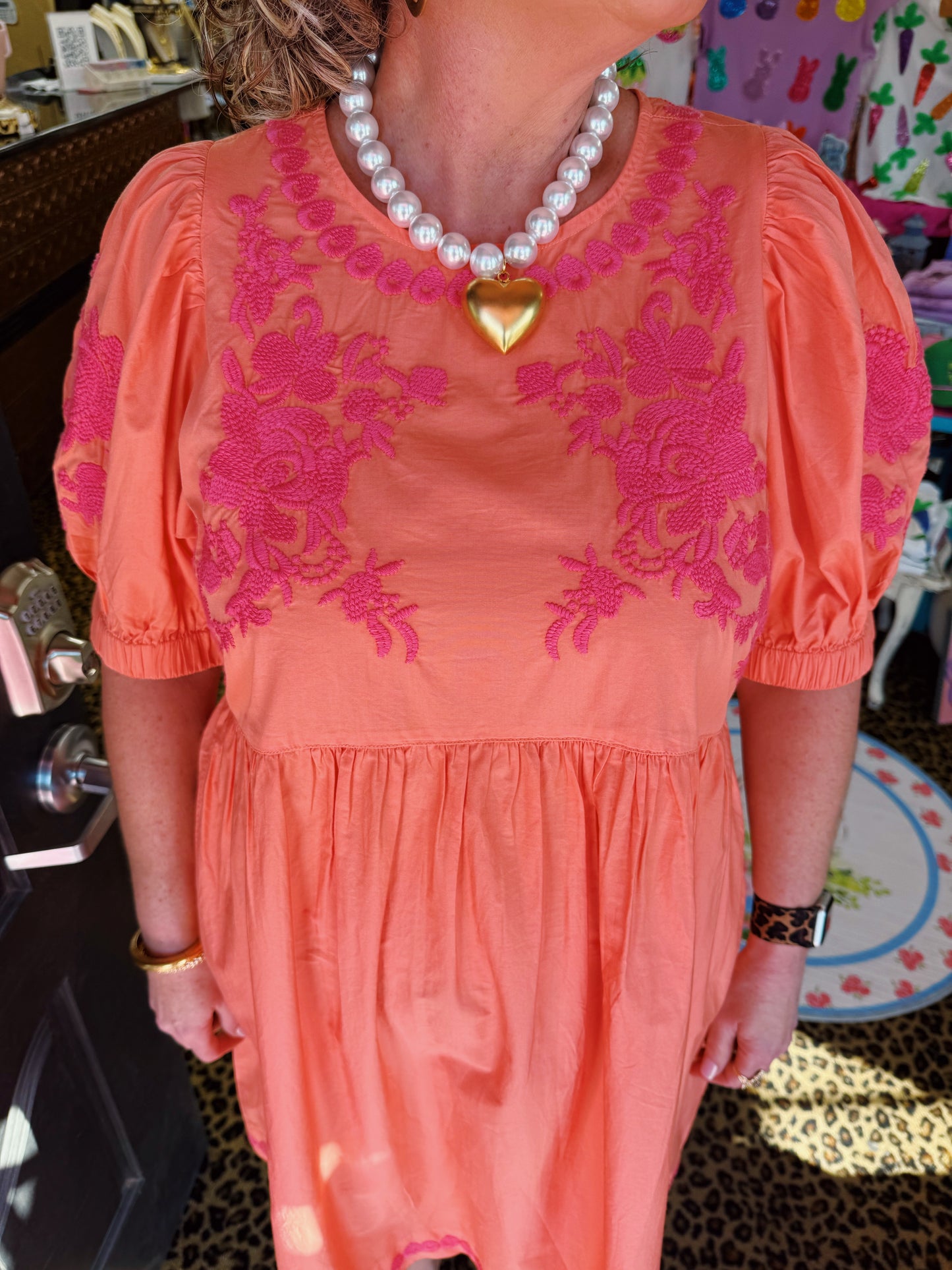 Coral Lorena Dress