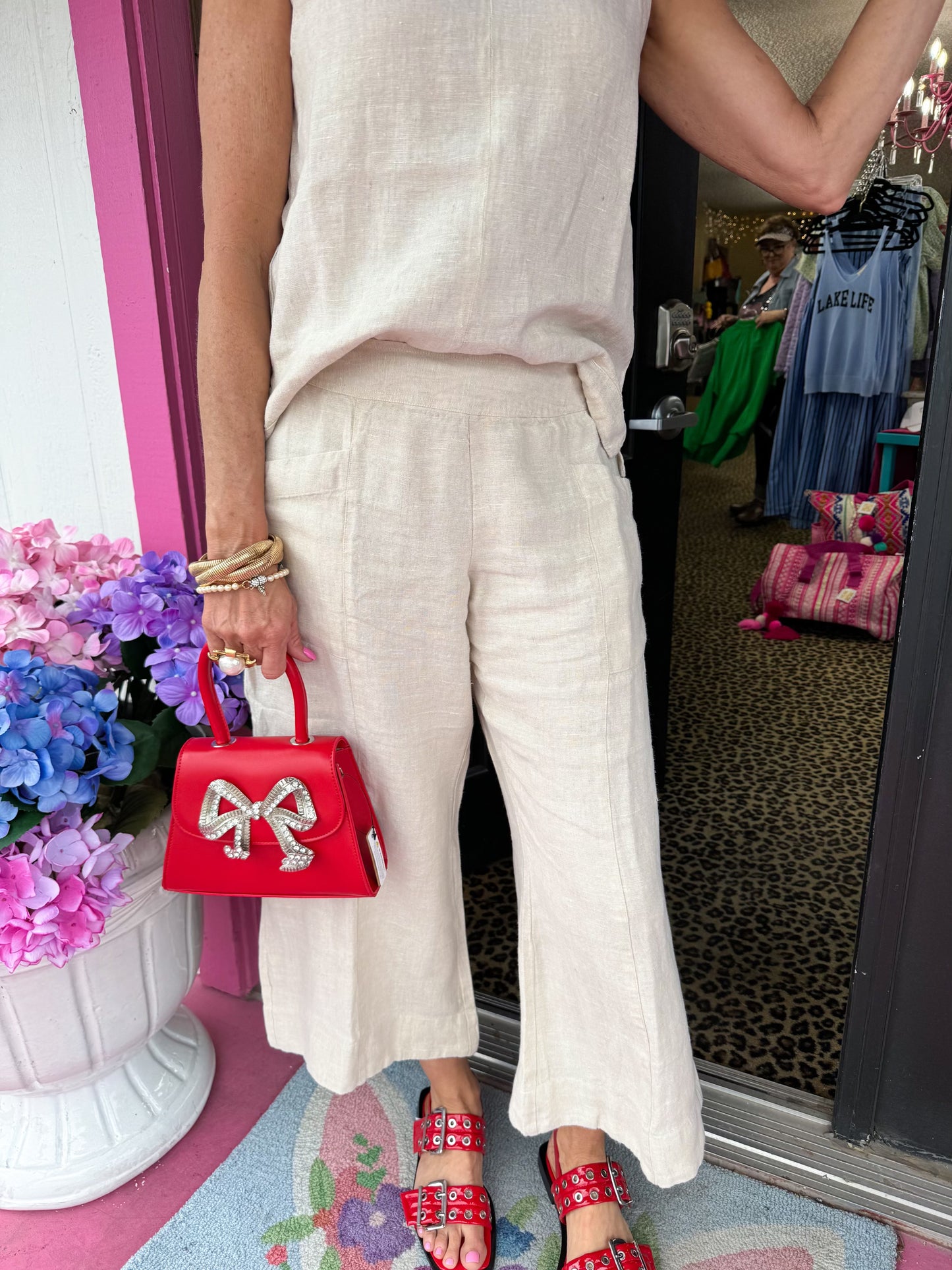 Natural Linen Slouch Pant