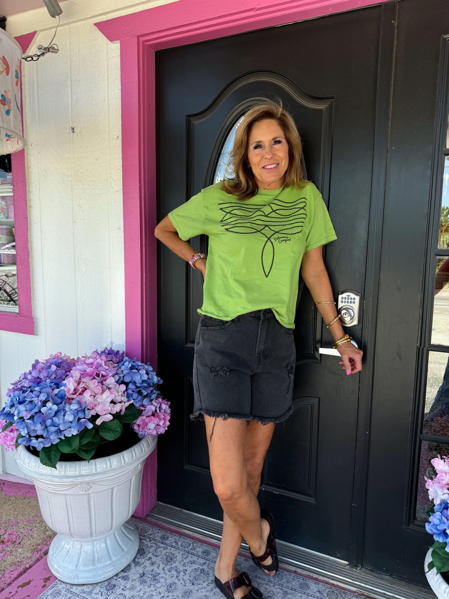 Green Boot Stitch Tee