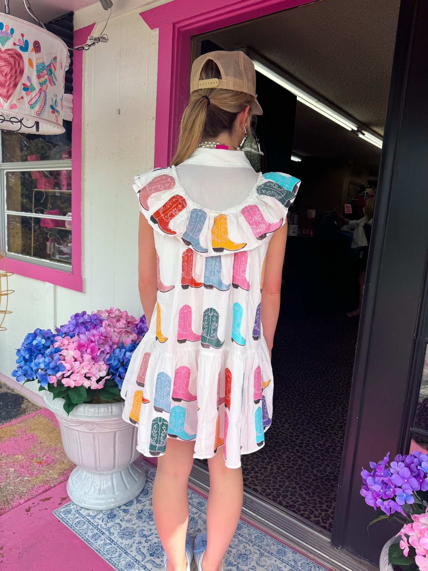 White Cowboy Boot Dress
