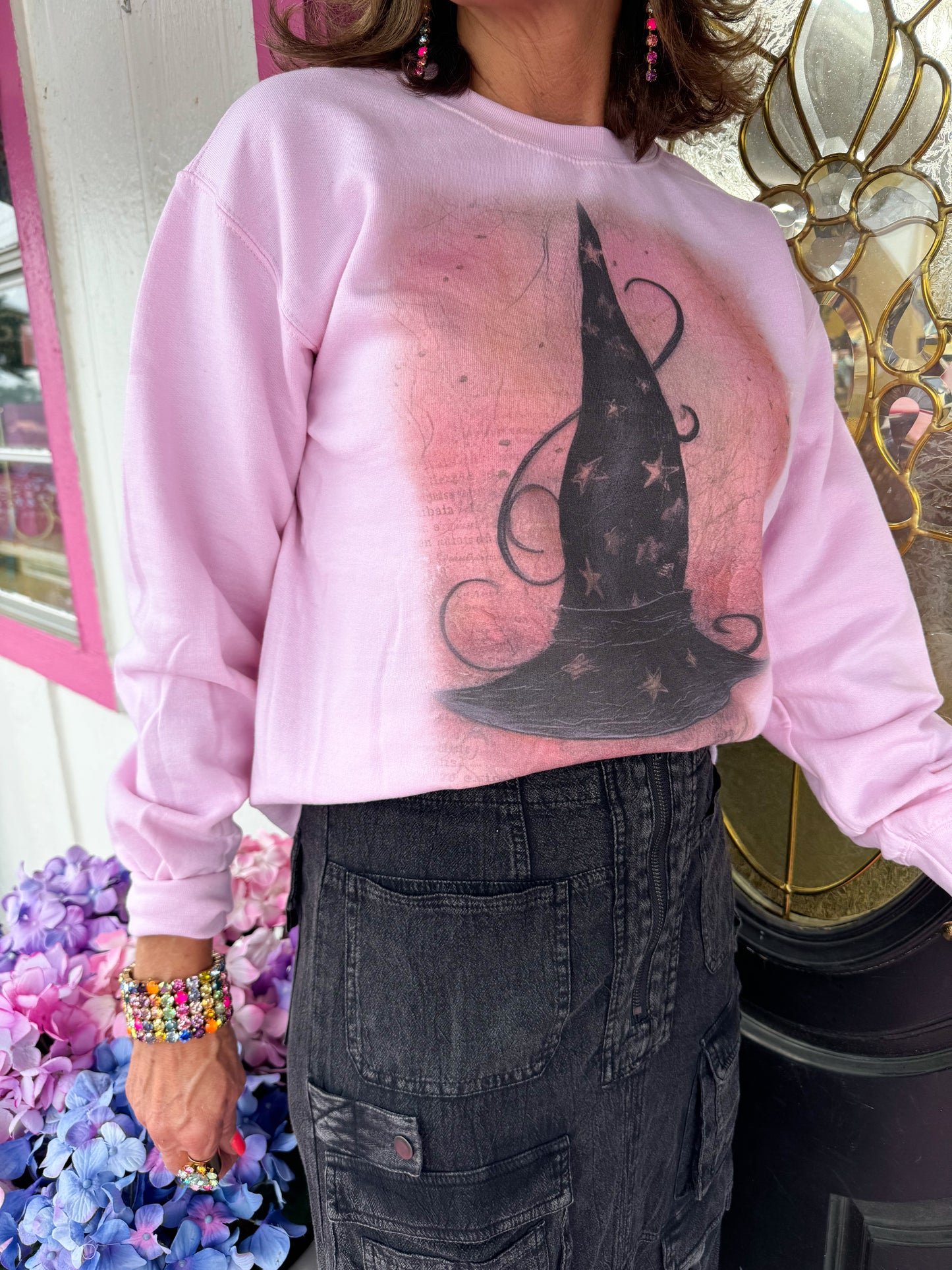 Pink Witch Hat Sweatshirt