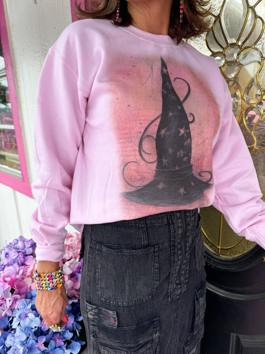 Pink Witch Hat Sweatshirt