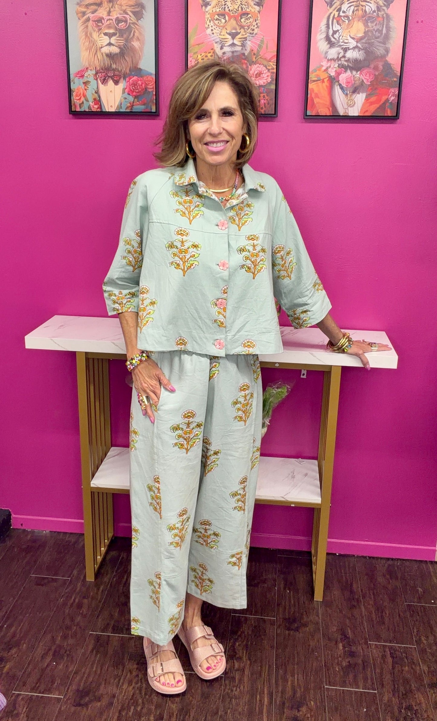 Aqua Print Swing Jacket