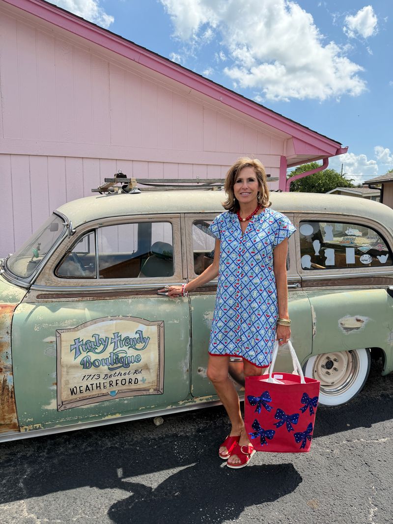 Tucker Dress R/W/B cherries