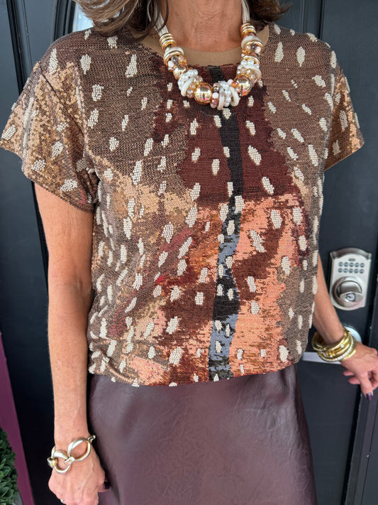 Sequin Deer Tee
