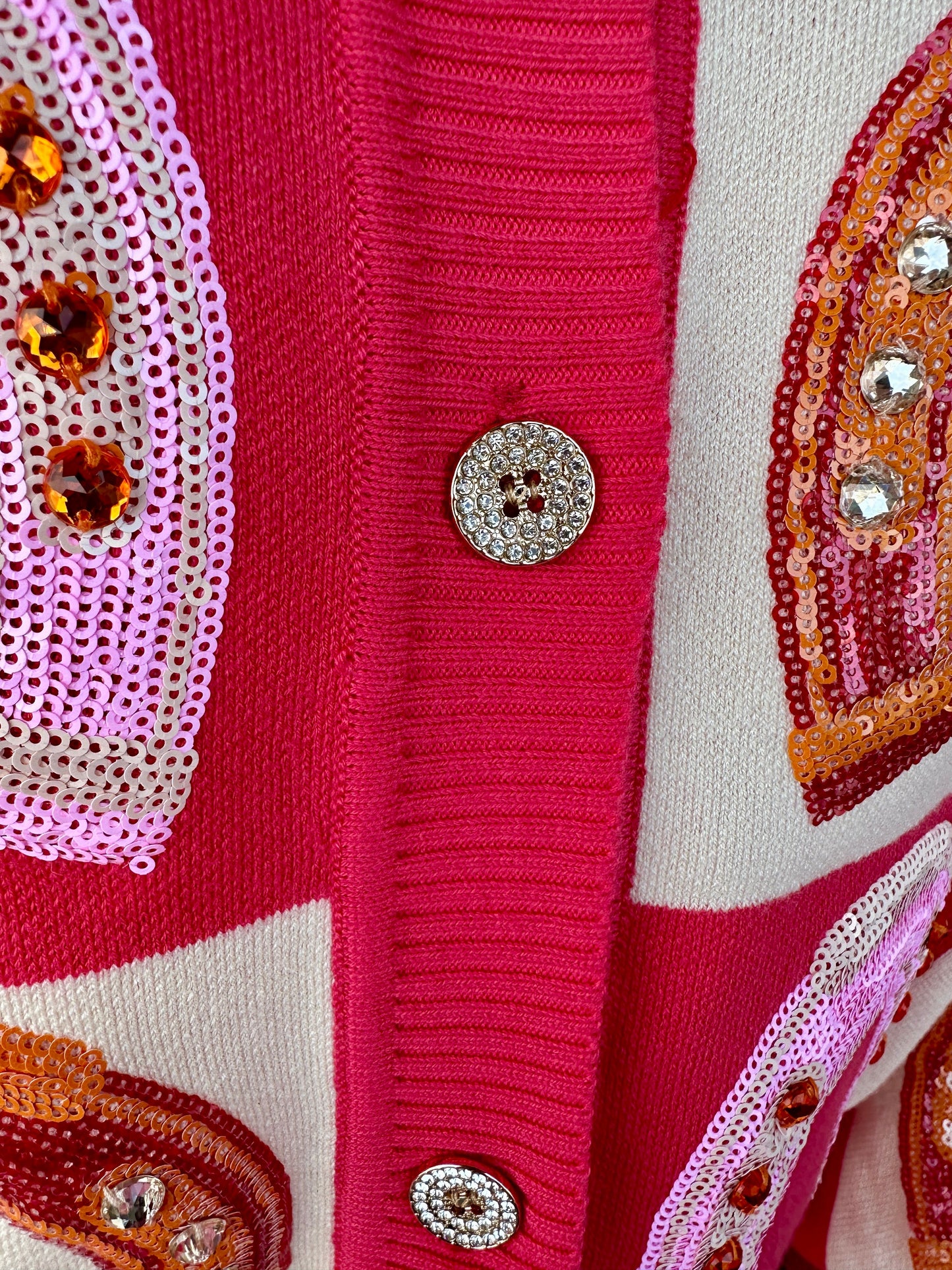 Pink Checker Horseshoe Sweater