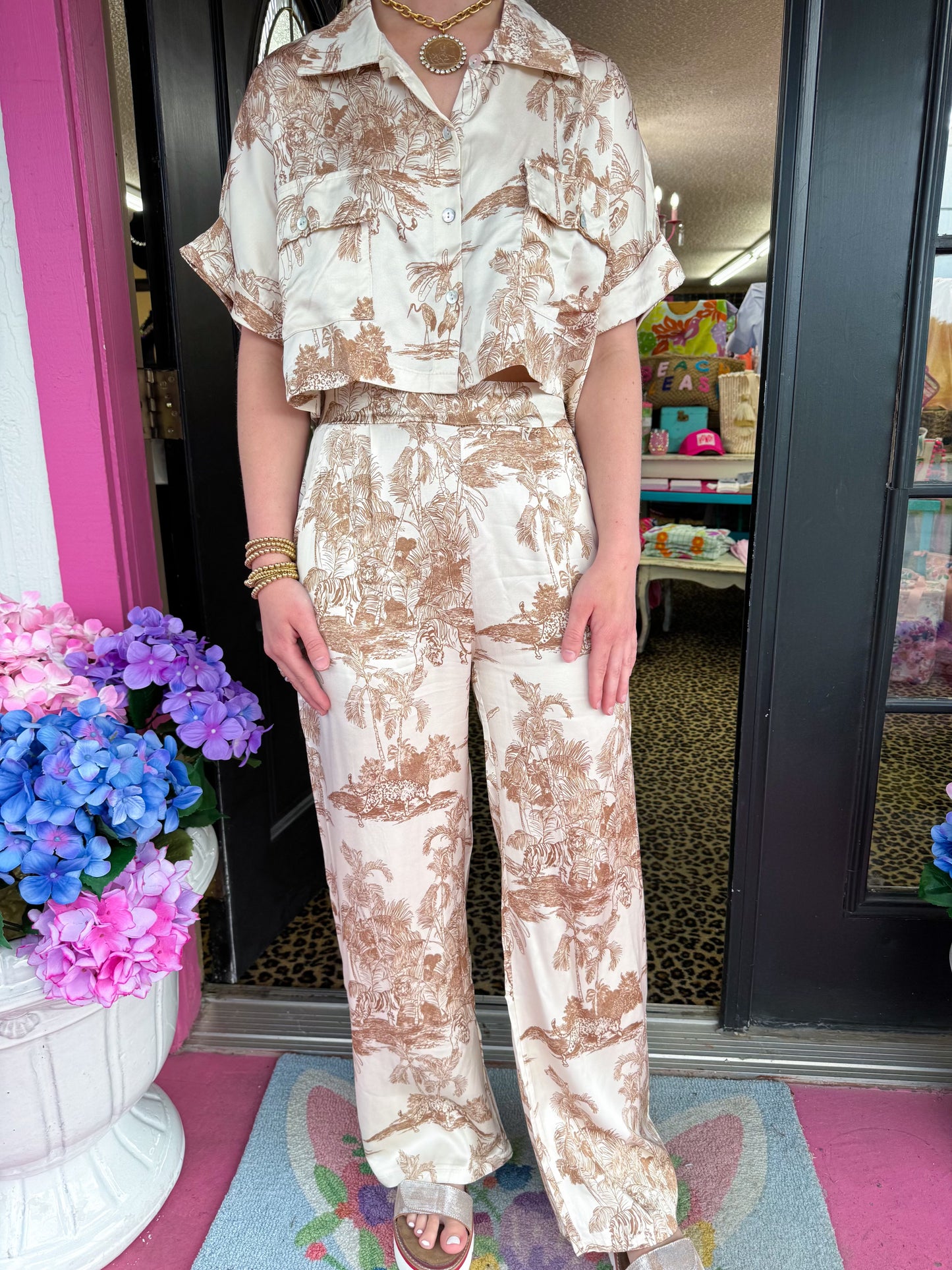 Leopard/Tiger Pant Set