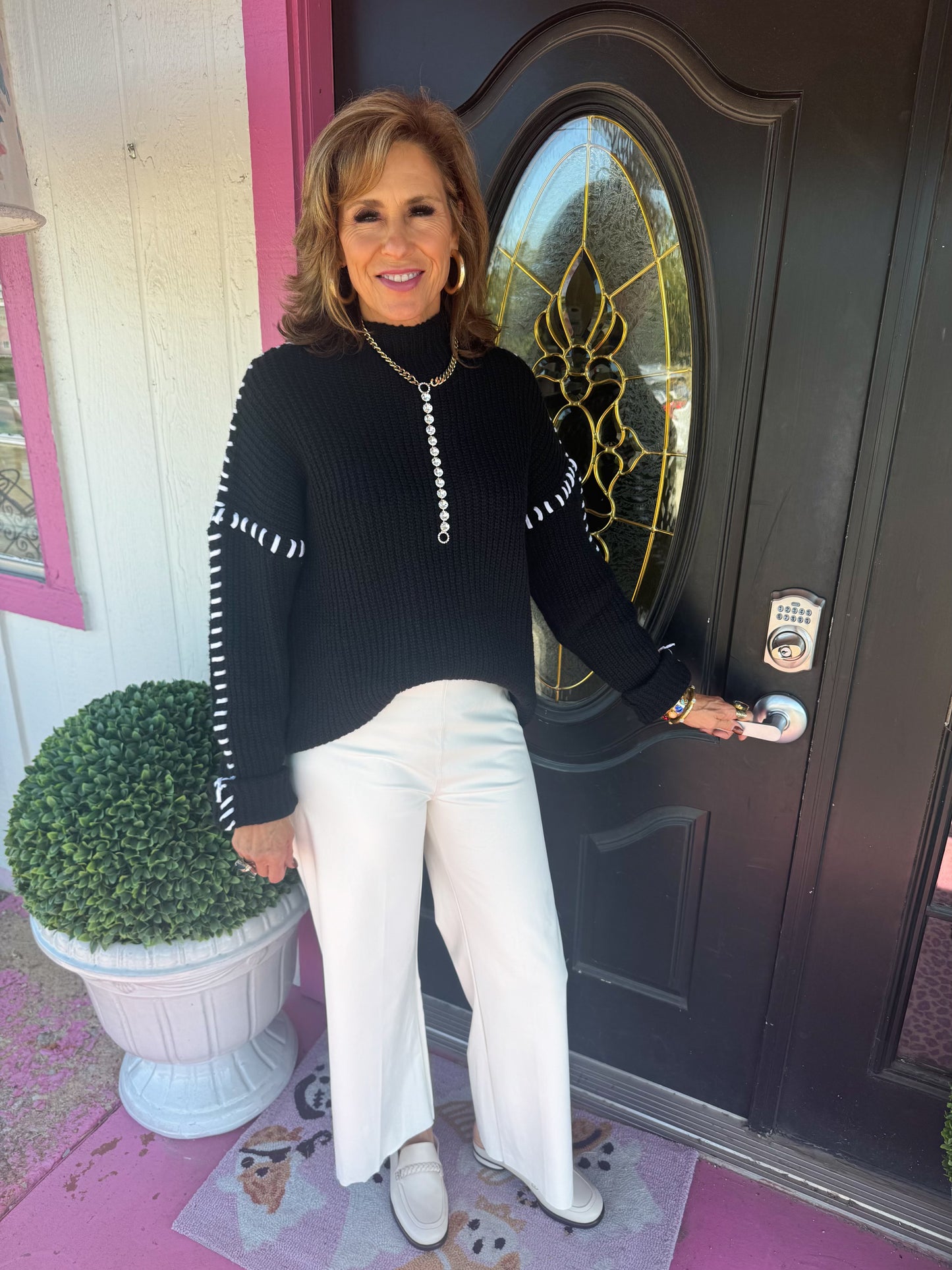 Snow Vegan Leather Wide Leg