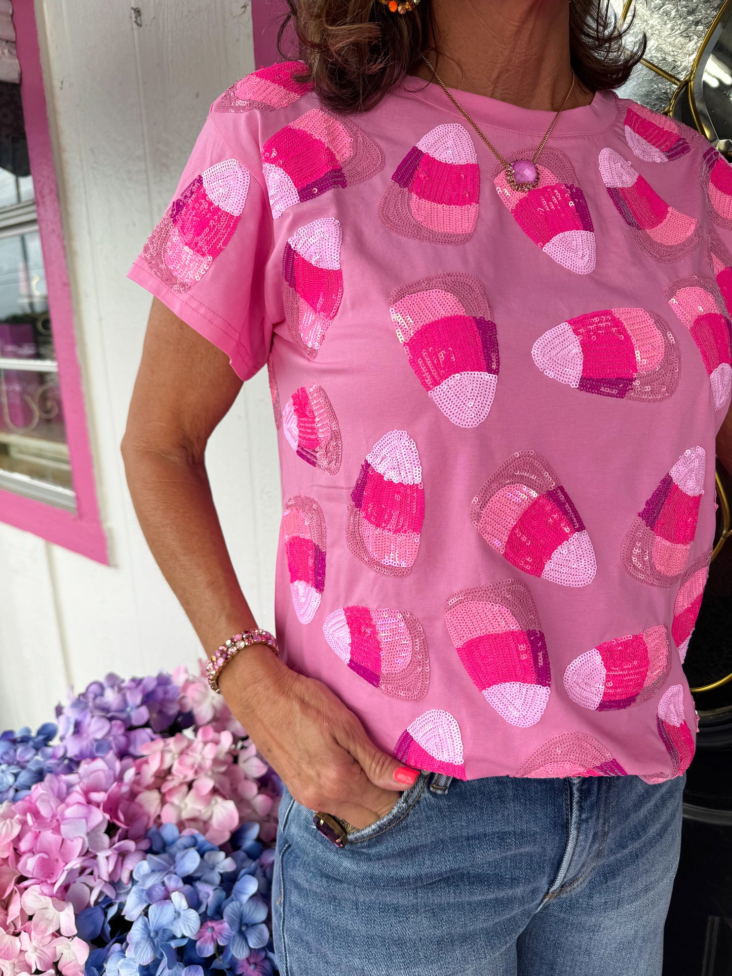 Pink Candy Corn Tee