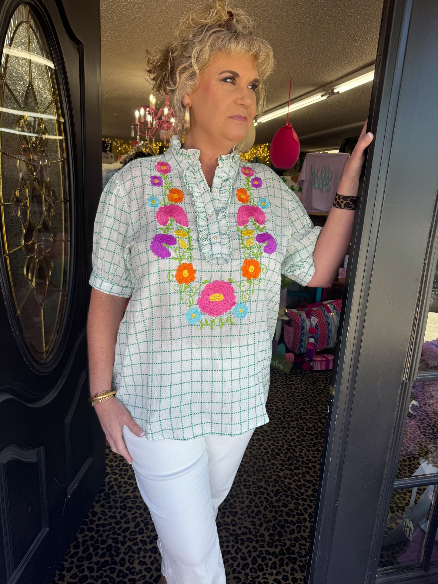 Josephina Green Window Pane