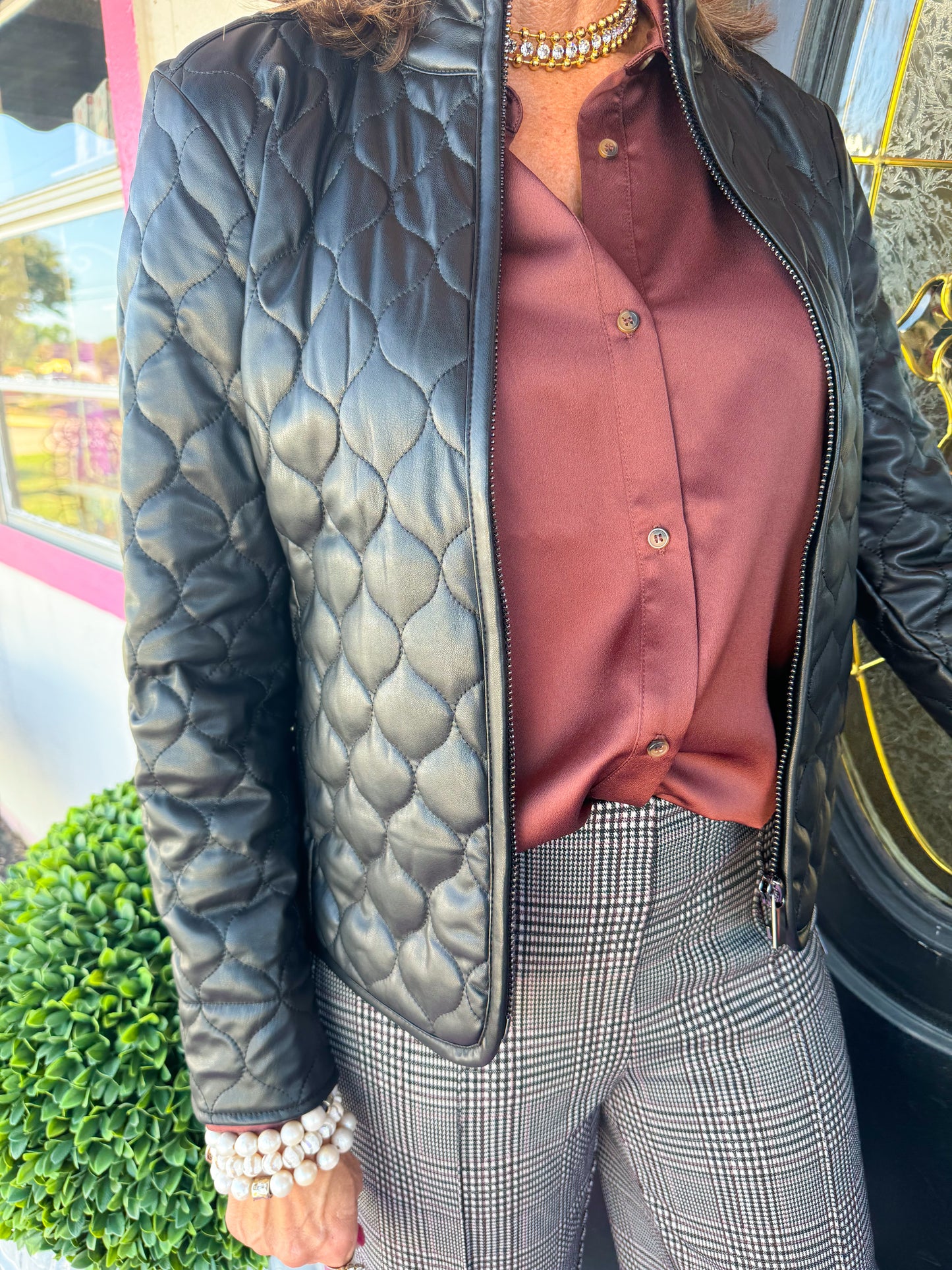 Brooklyn Black Quilted Vegan Jacket