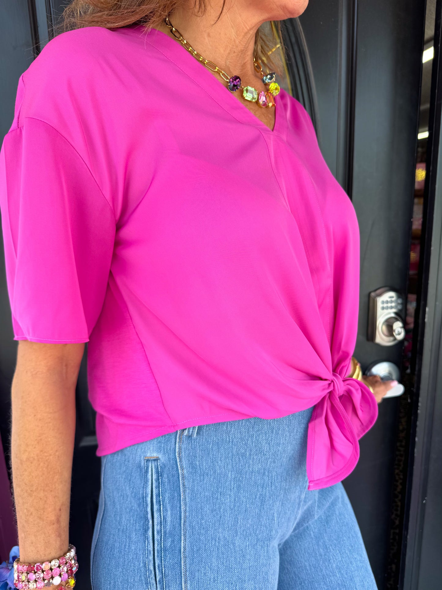 Pink Crush Cleo Tie Up Top
