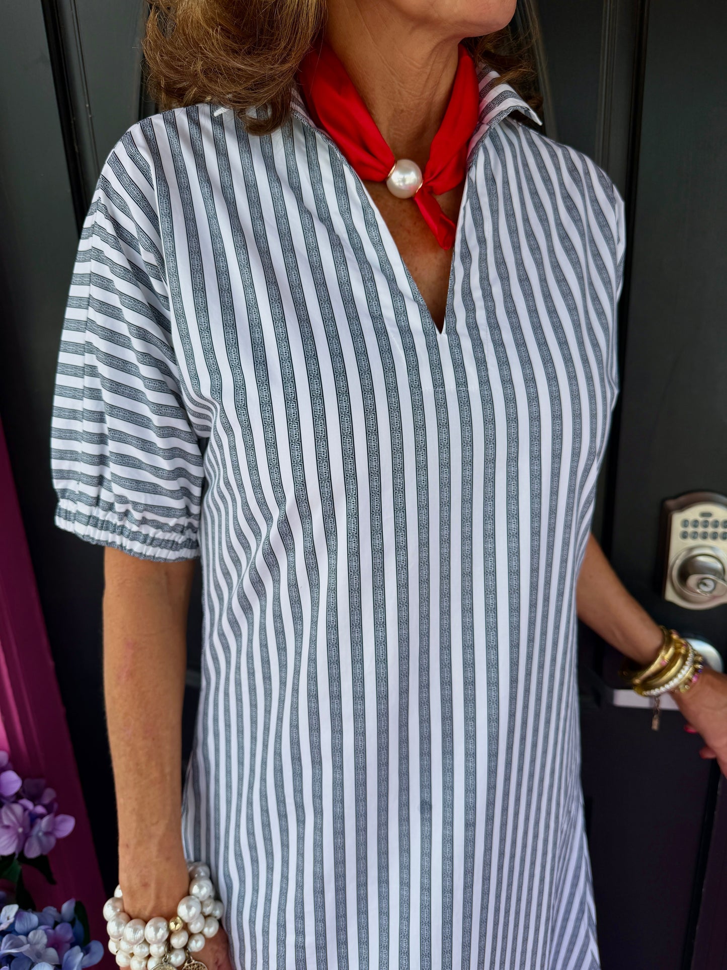 Black Stripe Poplin Poppy Maxi