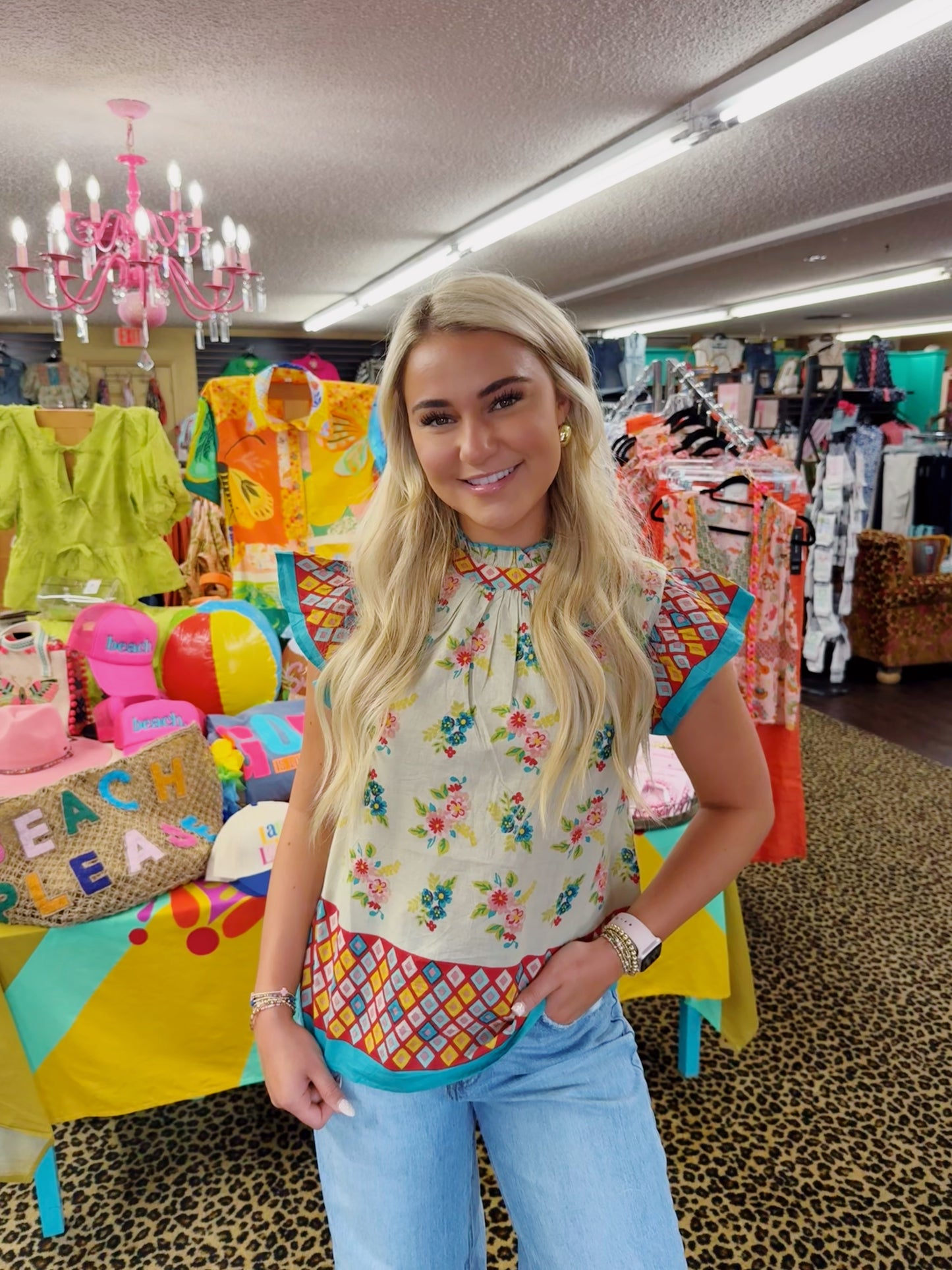 Flutter Sleeve Floral Top