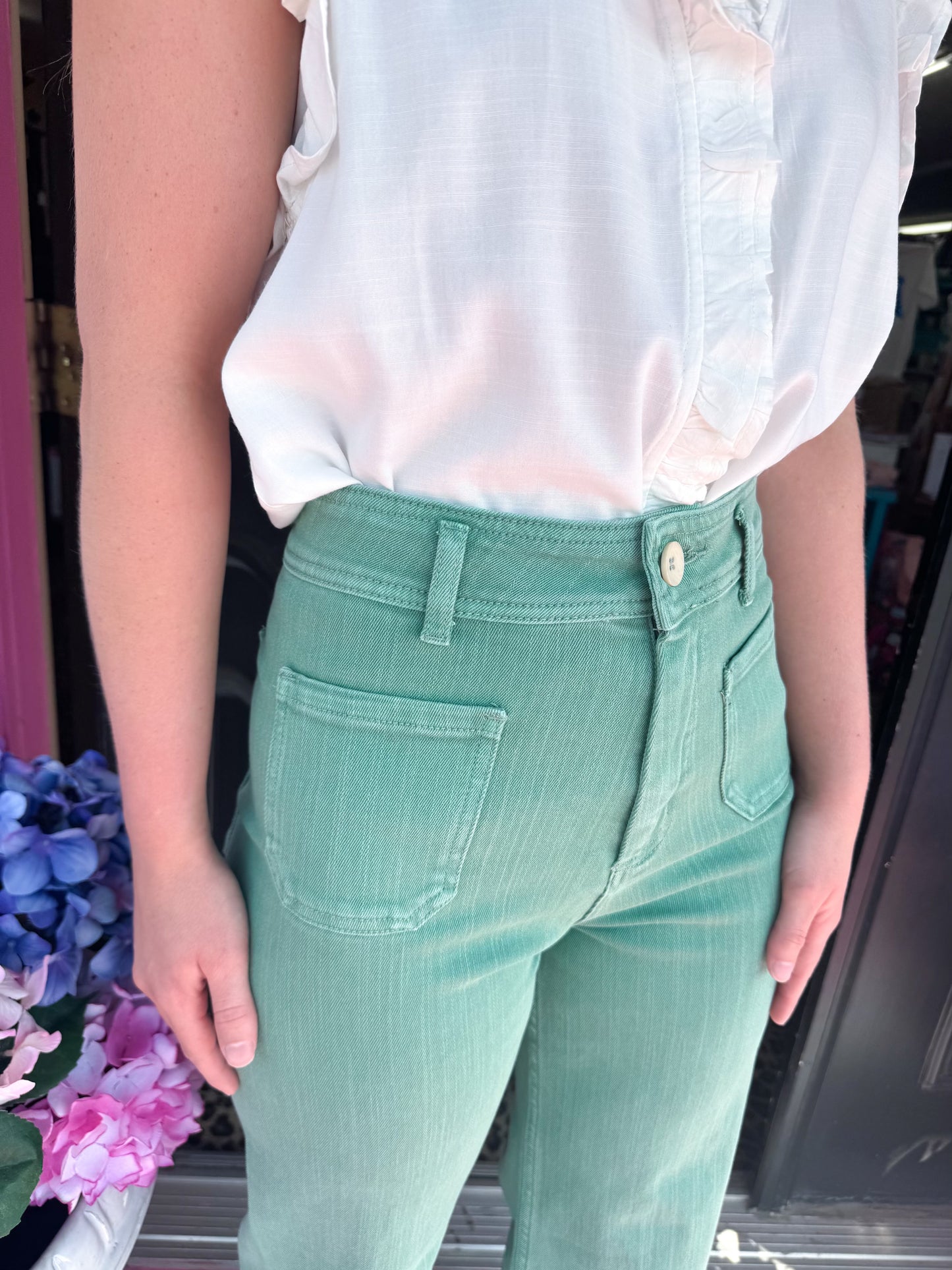 Green Apple Wide Leg Pant