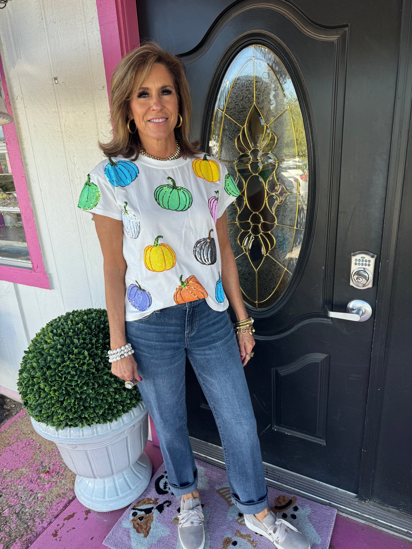 White Multi Pumpkin Tee