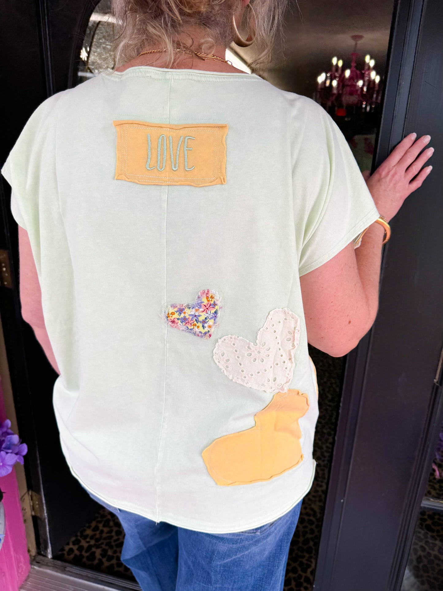 Lime Washed Heart Tee