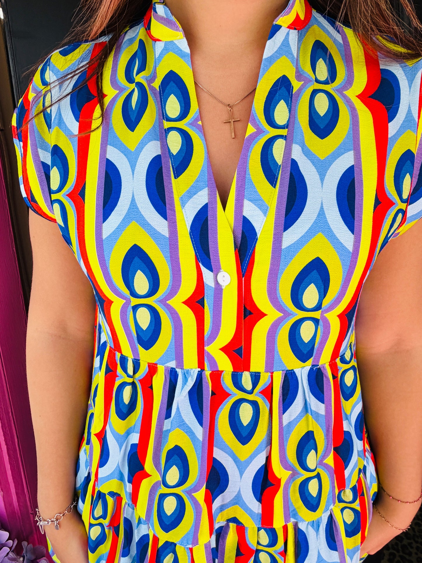 Bright Multi Color Mini Dress