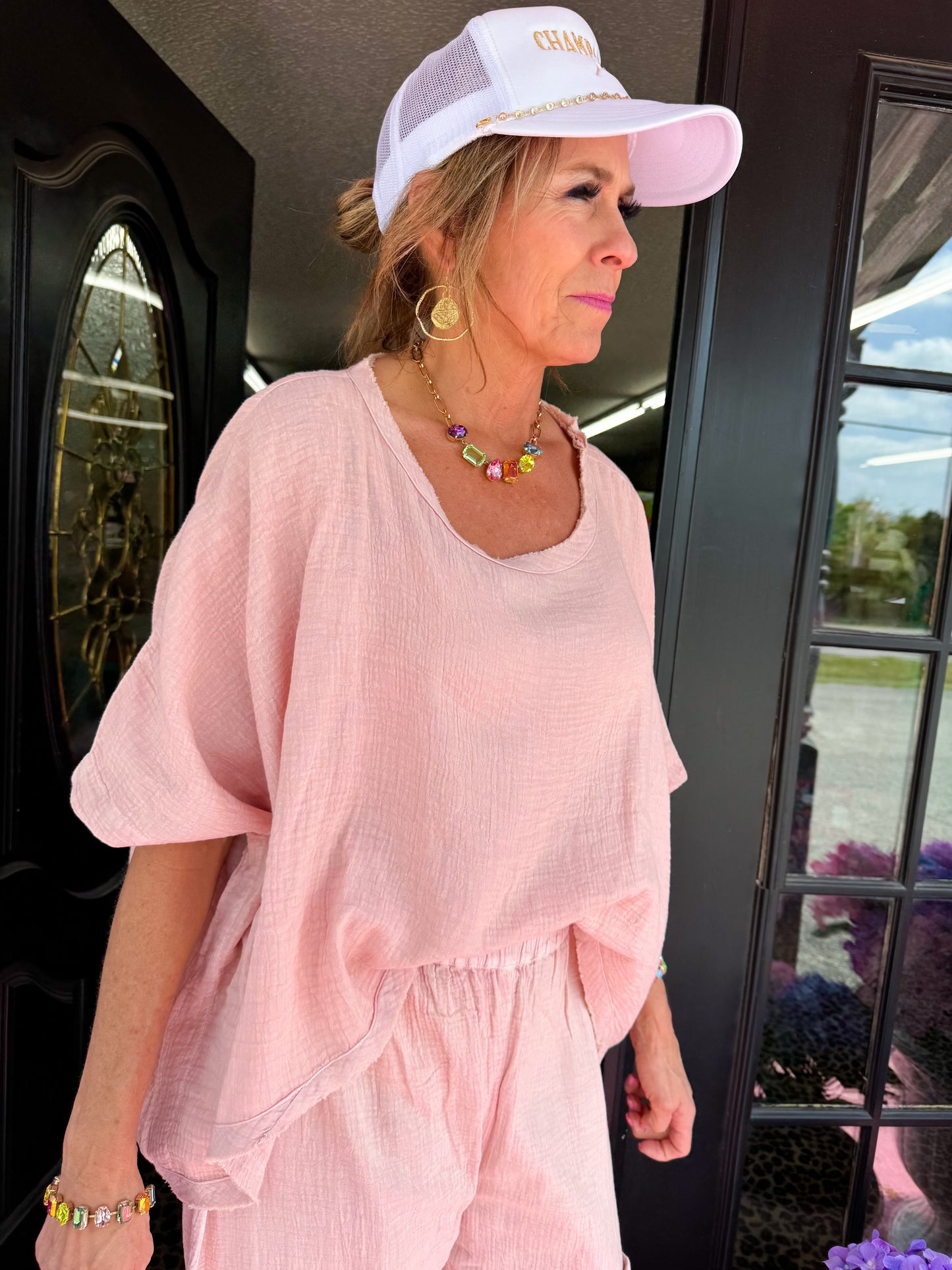 Crop Oversized Pink Top