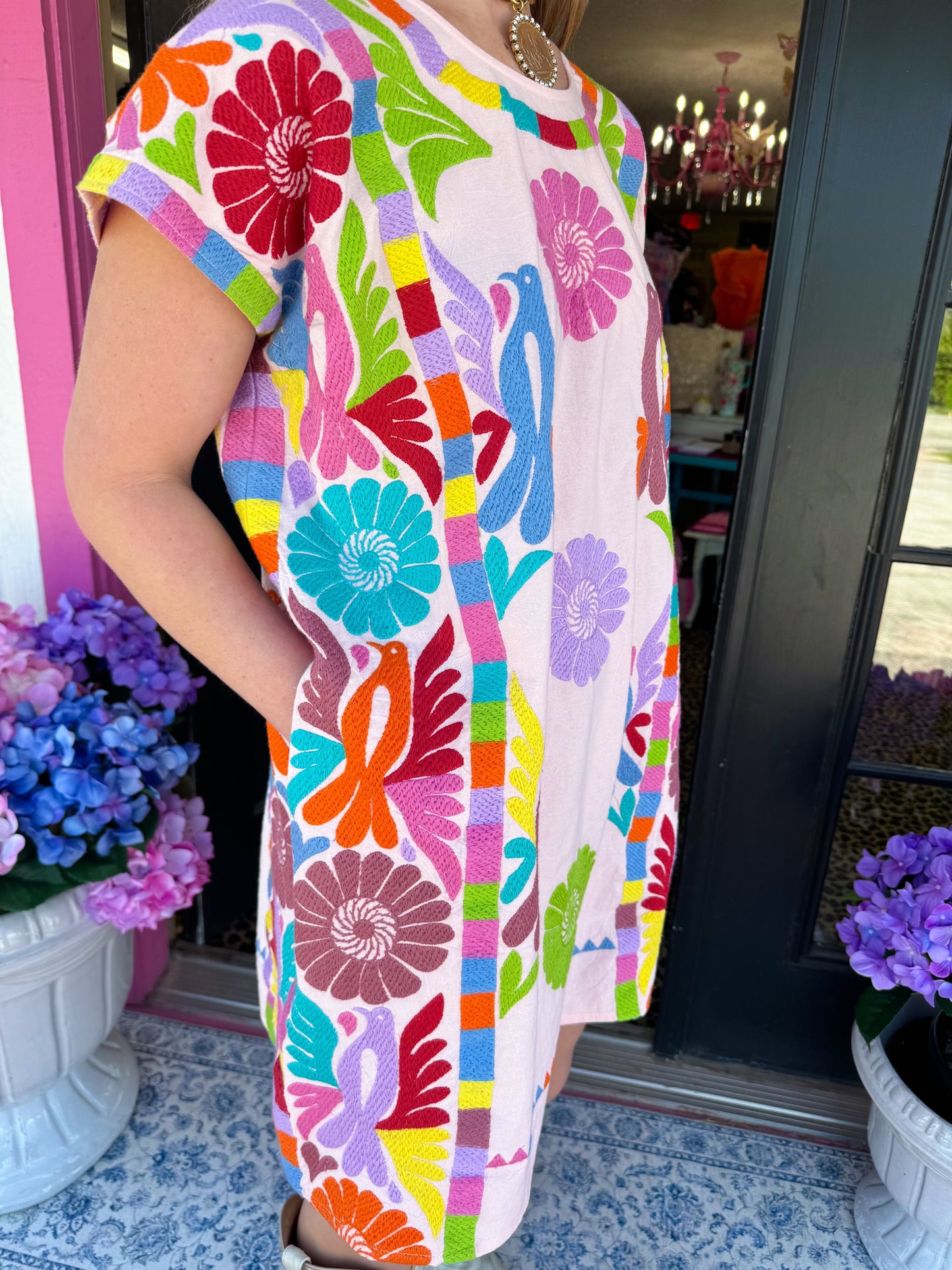 Pink Francesca Embroidered Dress