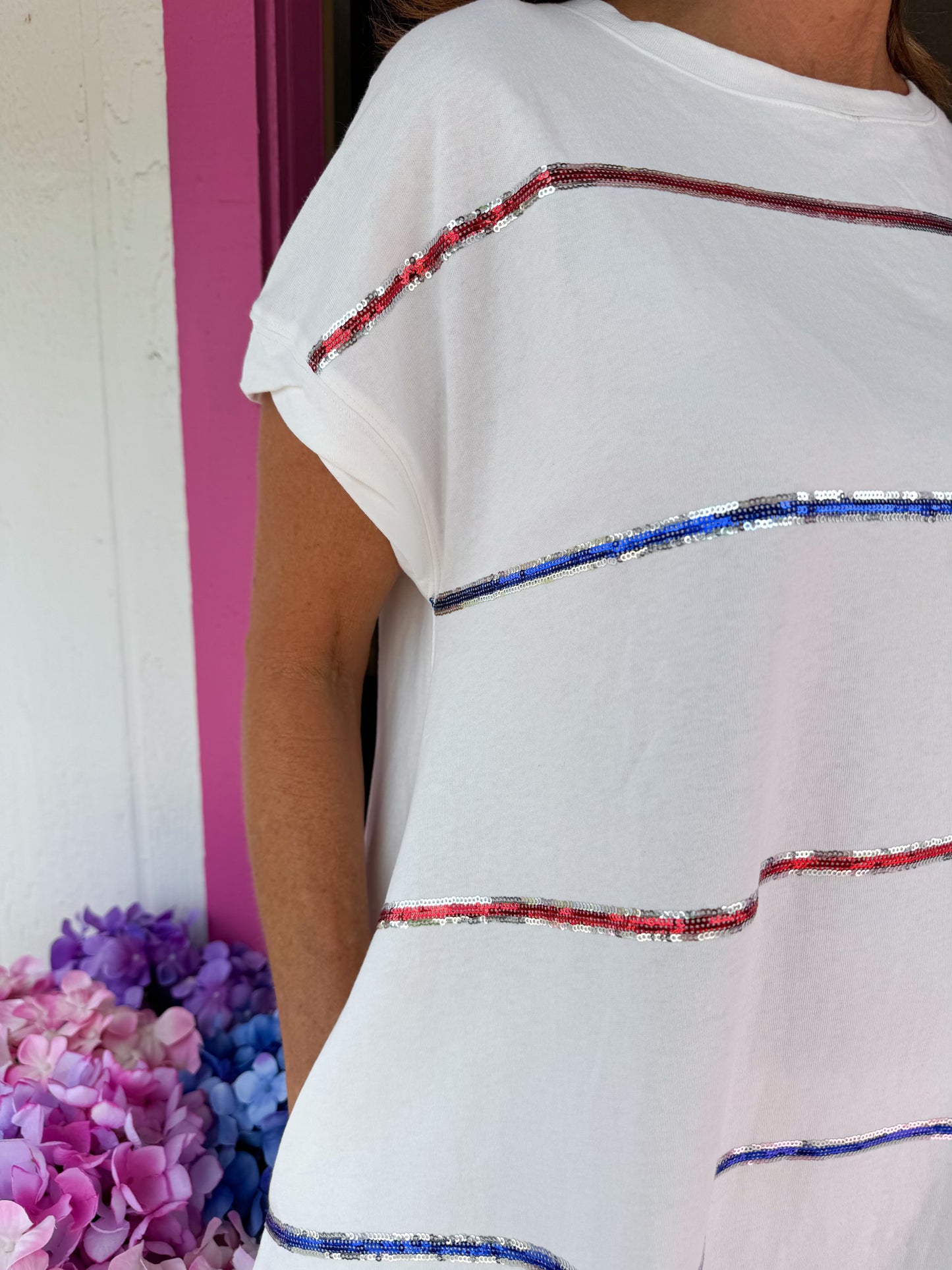 Red, White Blue Sequin Dress