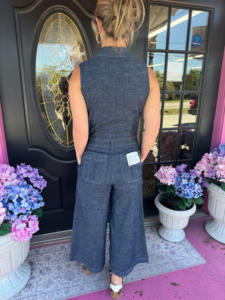 Percy Indigo Denim Jumpsuit