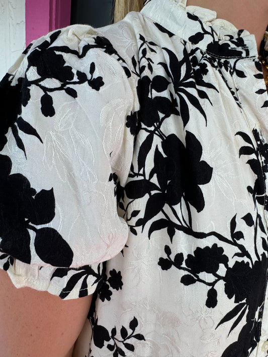 Black & Cream Printed Dress