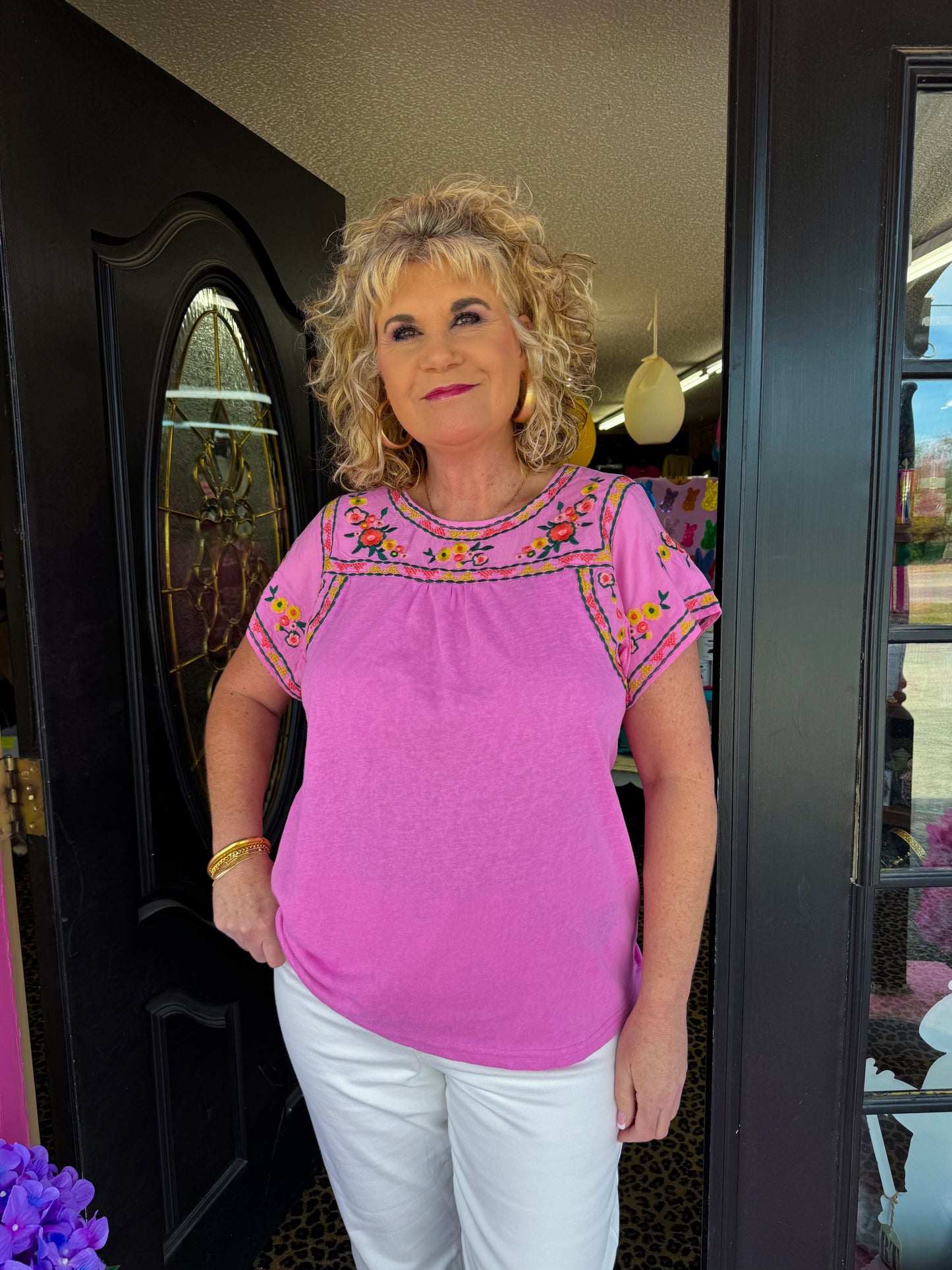 Short Sleeve Slub Top