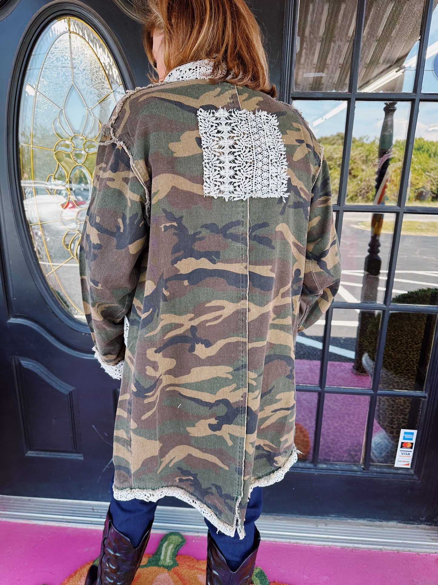Camo LS Jacket w/Flowers & Lace