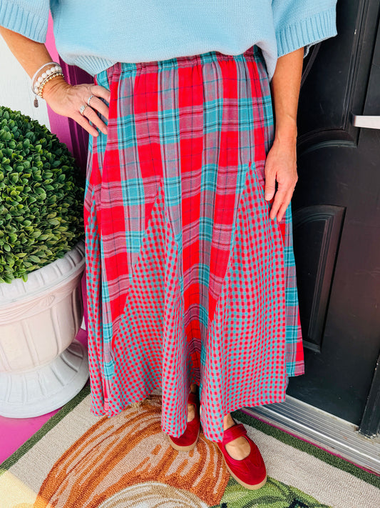 Turq/Pink Guaze Skirt