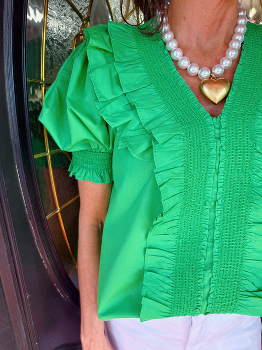 Double Ruffle Elastic Top