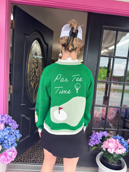 Green Golf Patch Cardigan