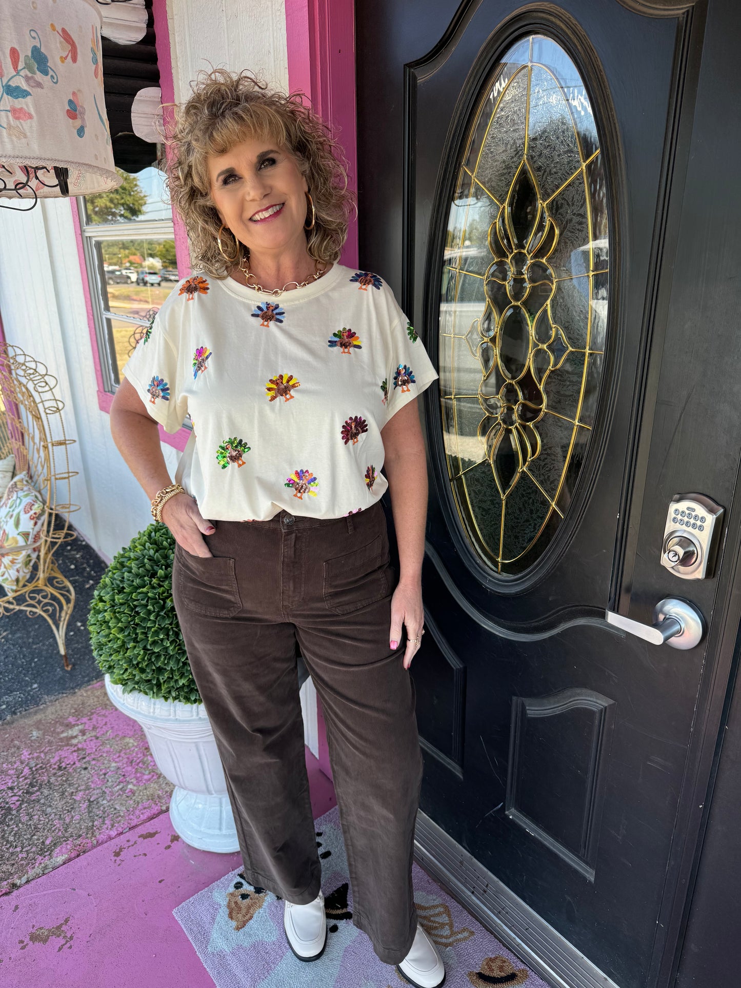Beige Scattered Turkey Tee
