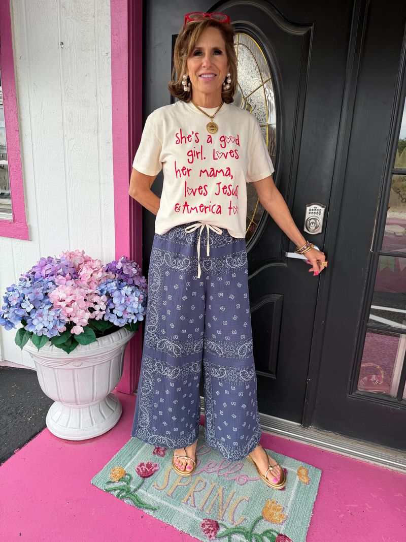 Navy Bandana Pant