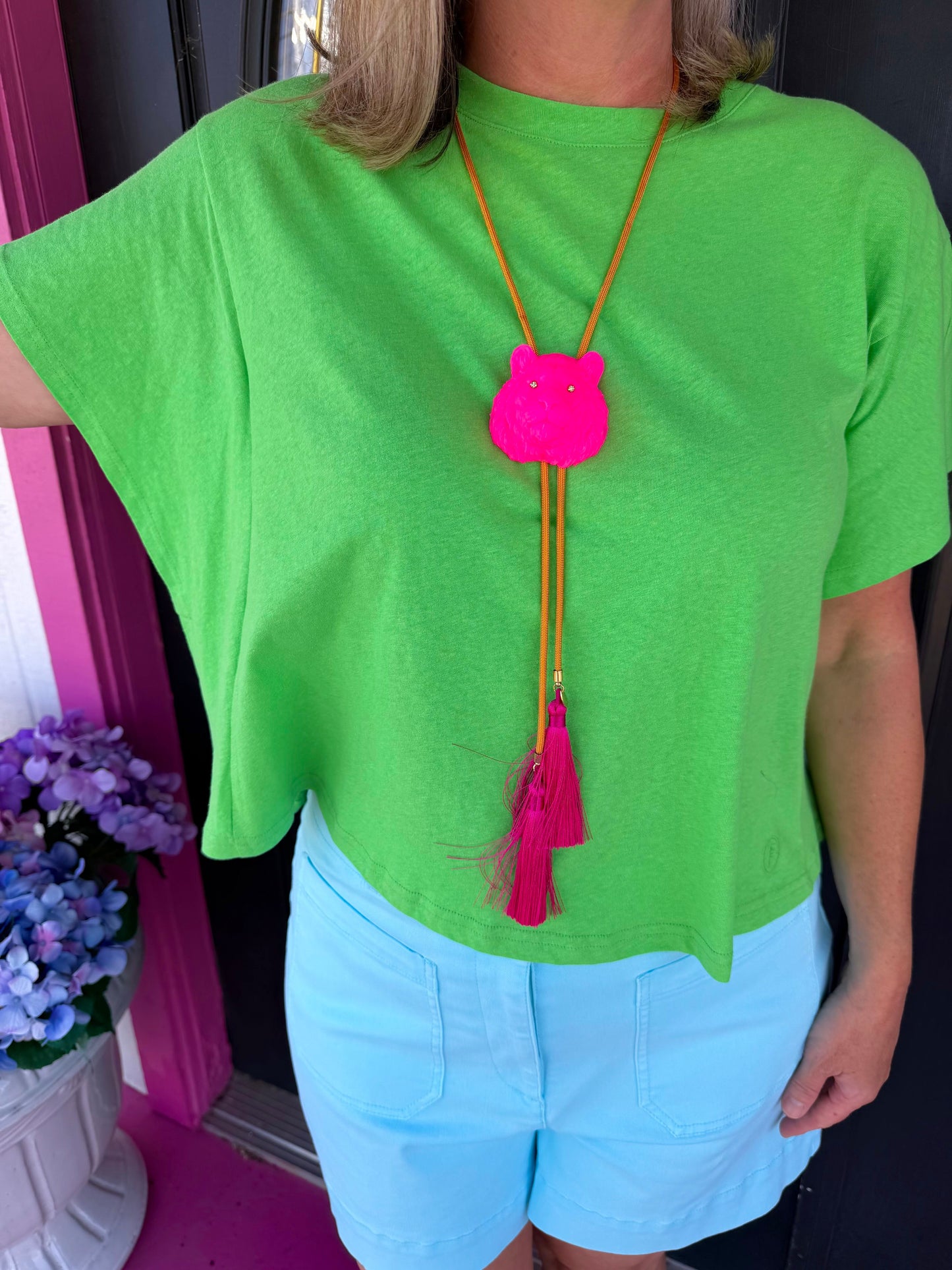 Green Briselia Crop Top