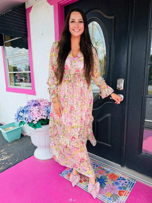 Blooming Dale Lurex Long Dress