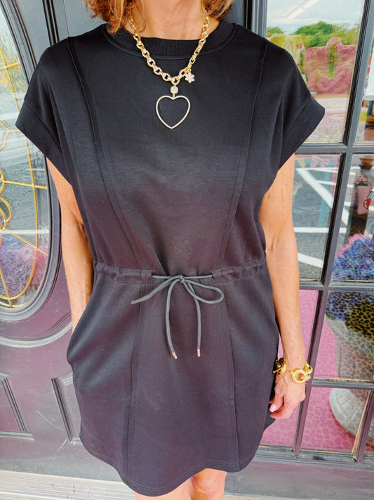 Black Drawstring Dress