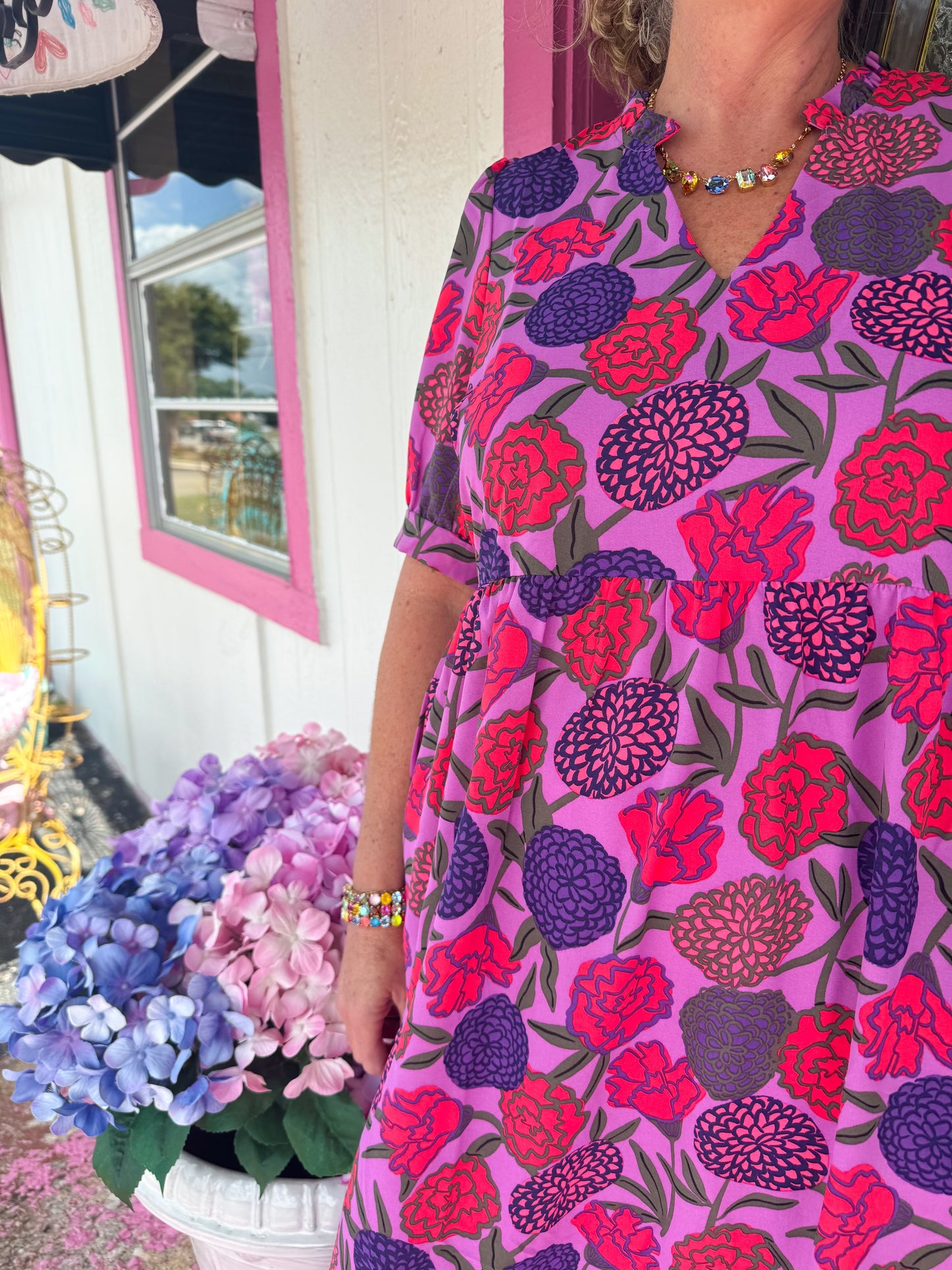 Tessa Purple Floral Dress
