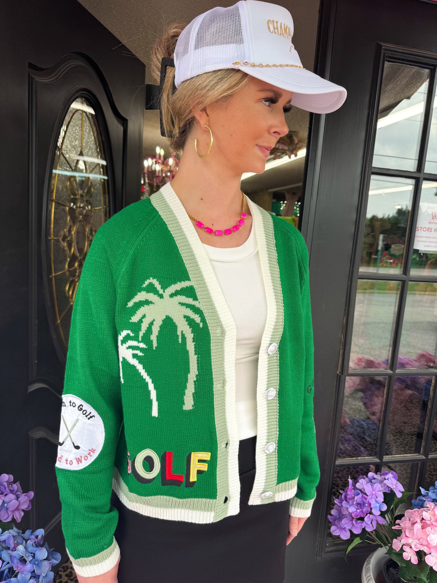 Green Golf Patch Cardigan