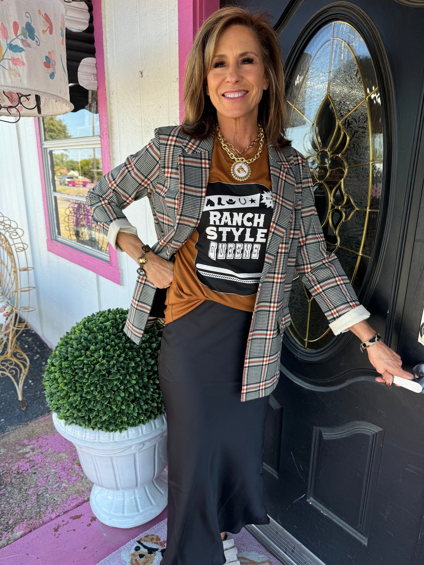 Black Poly Sheen Skirt