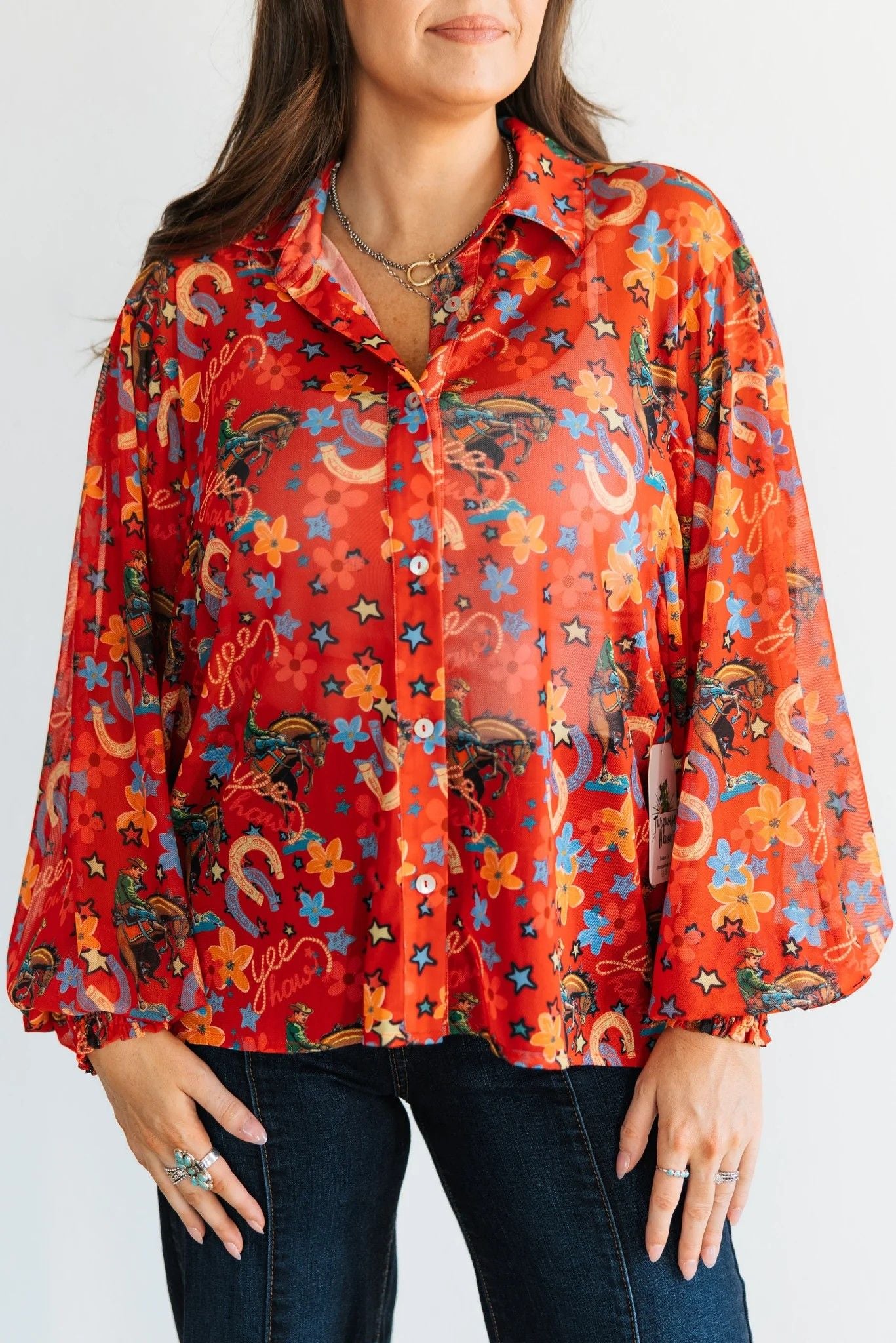 Red Horseshoe Blouse