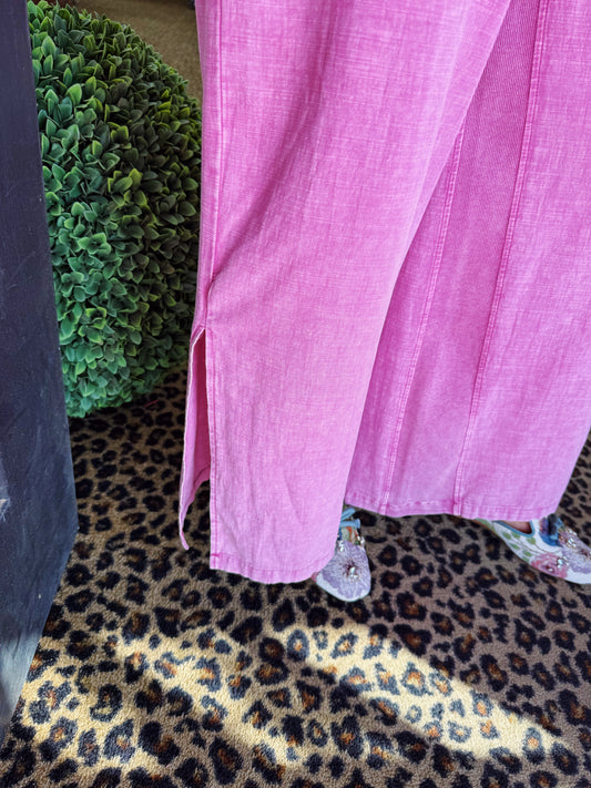 Boho Rose Linen Tie Pant