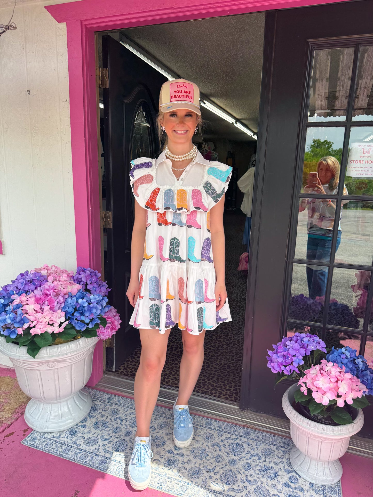 White Cowboy Boot Dress