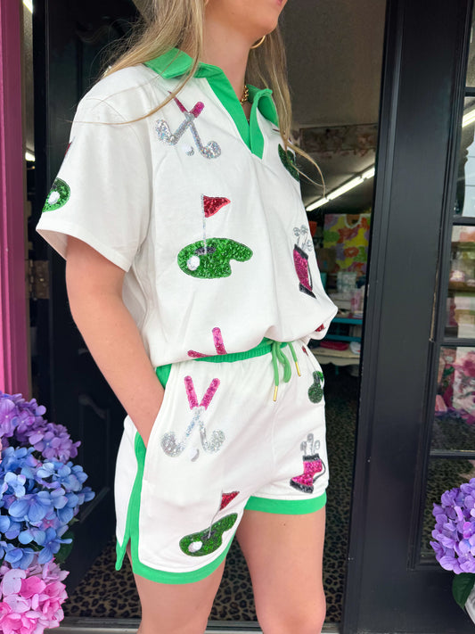 Golf Sequin Short Set